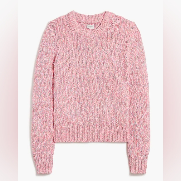 J. Crew Re-Imagined‎ Marled Crewneck Sweater Knit Pink White Blue XL NWT